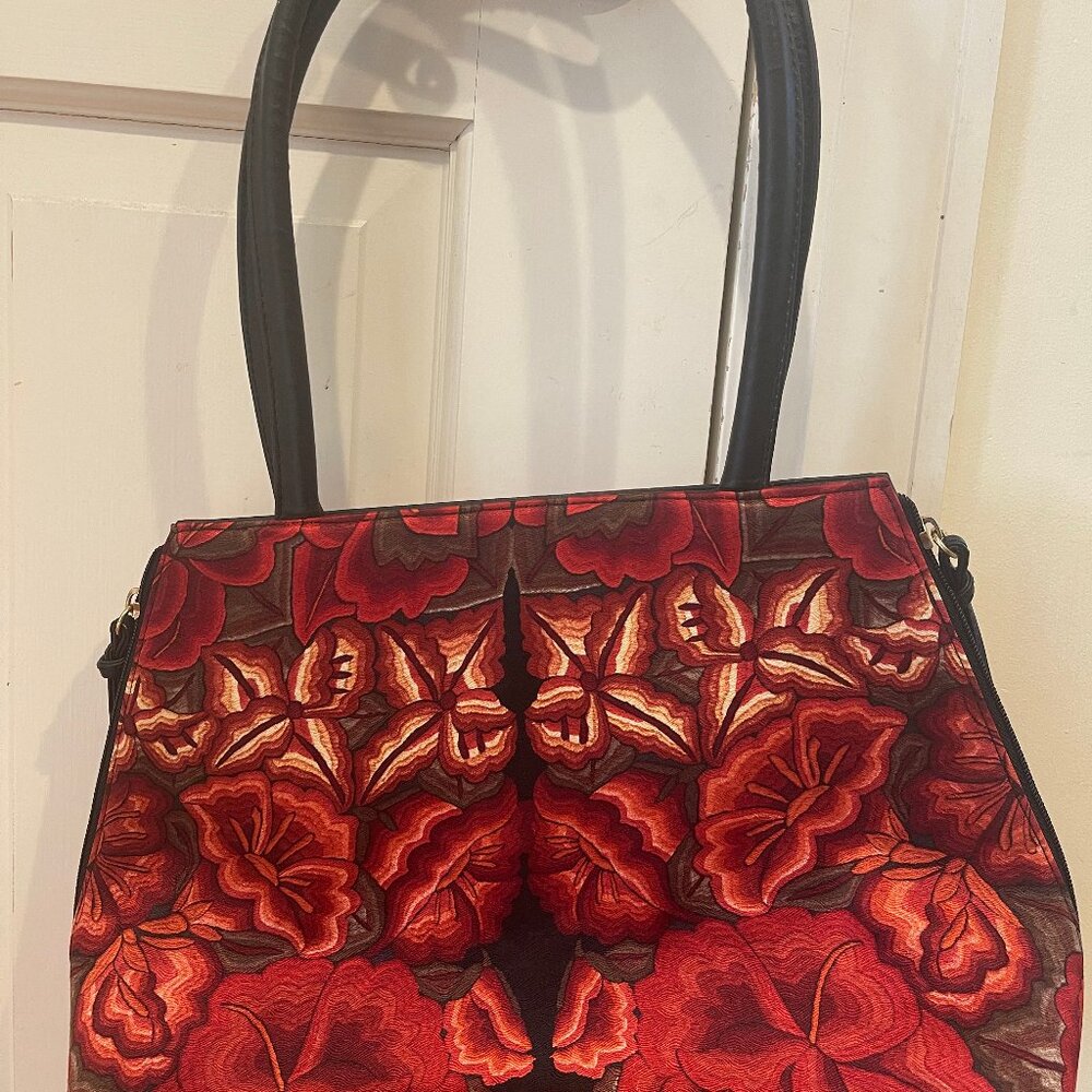 Pineda Covalin Red Floral Purse - Picture 3 of 4